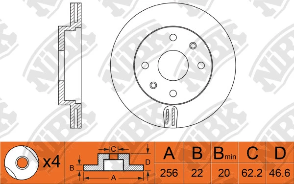 სამუხრუჭე დისკი წნ 256MM N3