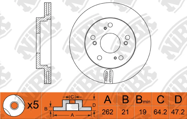 სამუხრუჭე დისკი წნ/მც სპორტ 262mm N1