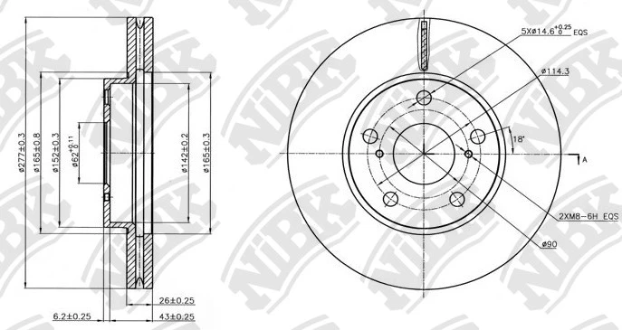 სამუხრუჭე დისკი წნ 277mm