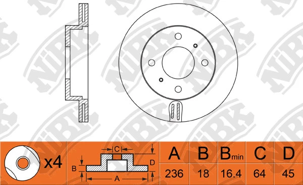 სამუხრუჭე დისკი წნ 236MM N3