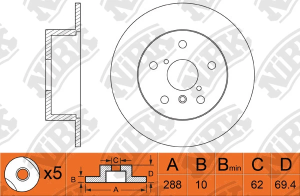 სამუხრუჭე დისკი უკ 288mm N3